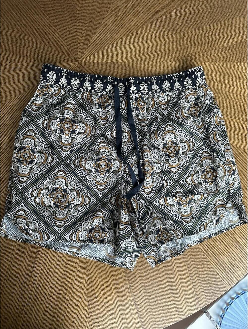 Sundance Relaxed Kai Onyx Small Shorts 100% Cotton Drawstring Summer Resort Boho